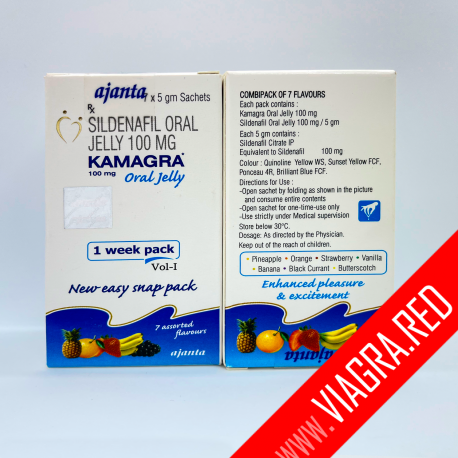 Kamagra Oral Jelly 7 Pack 100mg (Sildenafil, Ajanta)