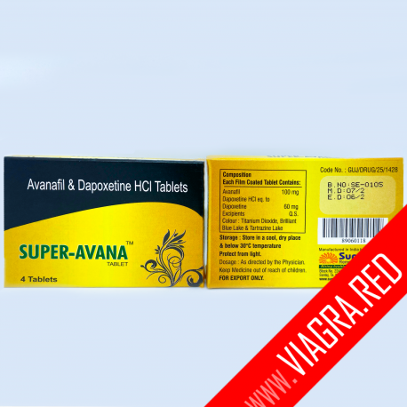 Stendra 100mg Avanafil with Dapoxetine 60mg (Generic, Super Avana, Prolonging)